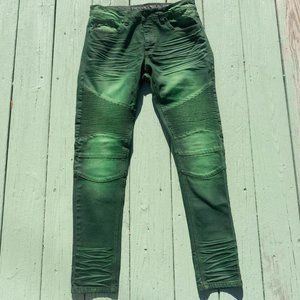 Ultra rare HRTG mens Green Moto Jeans